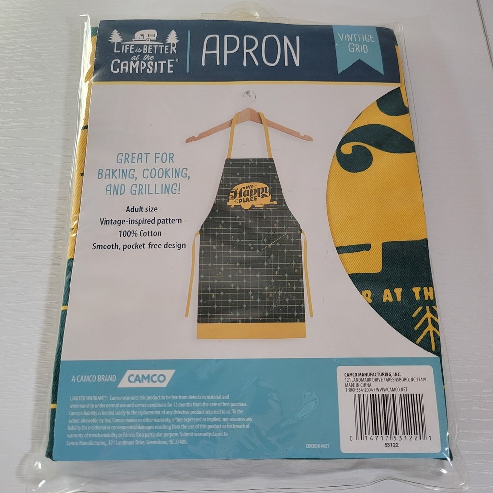 Camco Life Is Better at the Campsite Apron One‎ Size Adult NEW 100% Cotton 1339